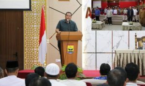 Wali Kota Pariaman, Yota Balad, saat membuka acara Sosialisasi Percepatan Pembentukan Koperasi Desa dan Kelurahan Merah Putih, pada hari Jum'at, tanggal 25 April 2025 di Aula Balikota Pariaman. (URANGMINANG.ID/PARIAMANKOTA.GO.ID)