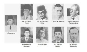 Kolase foto Anggota Panitia Sembilan yang mempelopori lahirnya Pancasila. (foto : ist)