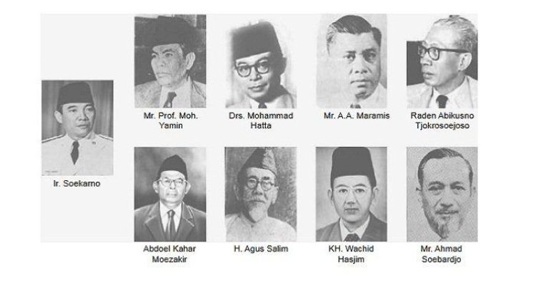 Kolase foto Anggota Panitia Sembilan yang mempelopori lahirnya Pancasila. (foto : ist)